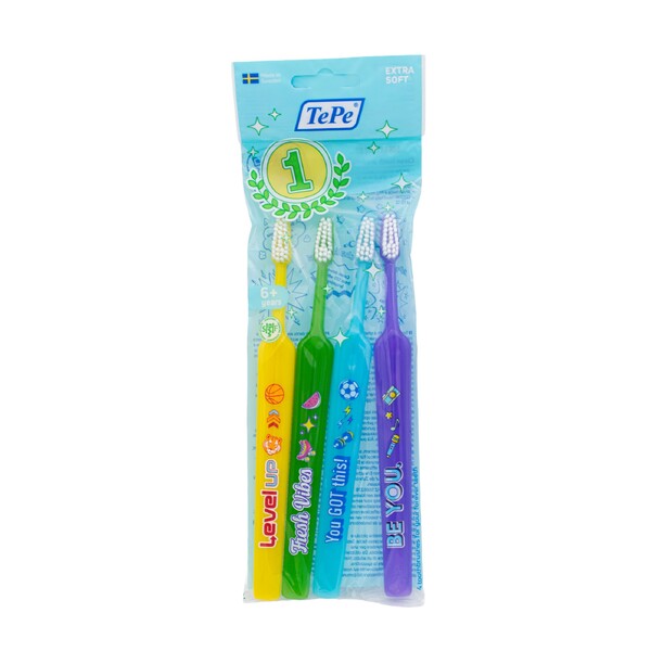 Levně TePe Select Compact x-soft dětský kartáček, 4 ks
