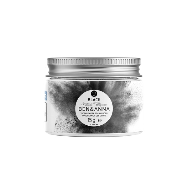Levně Ben&Anna Powder Black bělicí zubní pudr 15 g