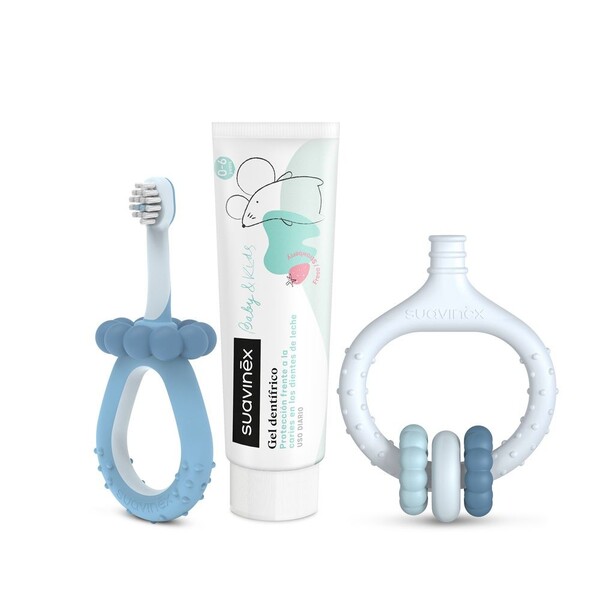 Levně Suavinex sada pro ústní hygienu 0m+ - modrá