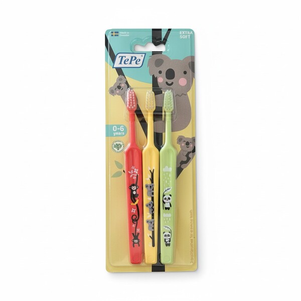 Levně TePe Mini Extra Soft 0-6 dětský zubní kartáček 3 ks