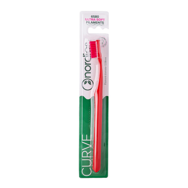 Levně Nordics Curve Ultra Soft Red/Red zubní kartáček