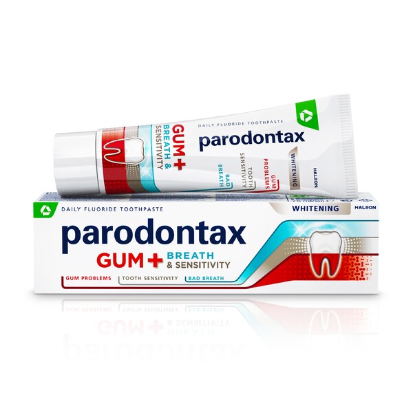 Levně Parodontax Dásně + Dech & Citlivé zuby bělicí zubní pasta 75 ml