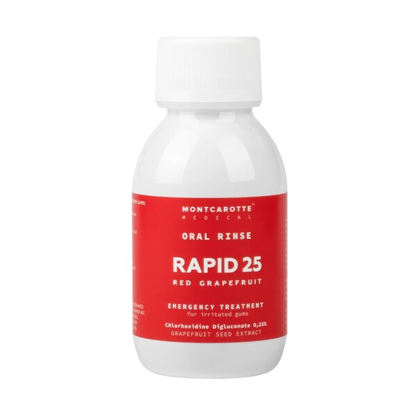 Levně Montcarotte Rapid 25 Red Grapefruit ústní voda 100 ml