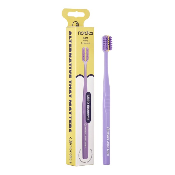 Levně Nordics Premium Ortho Soft Purple/Purple zubní kartáček