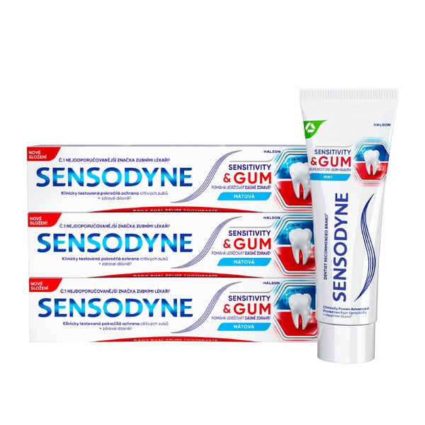 Levně Sensodyne Sensitivity&Gum zubní pasta 3x75ml