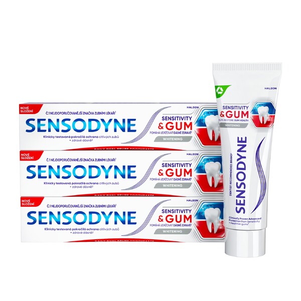 Levně Sensodyne Sensitivity&Gum Whitening zubní pasta 3x75ml