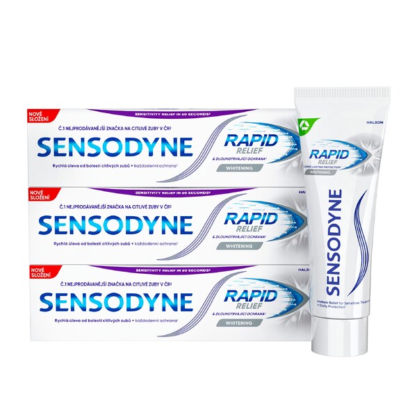 Levně Sensodyne Rapid Whitening zubní pasta 3x75ml