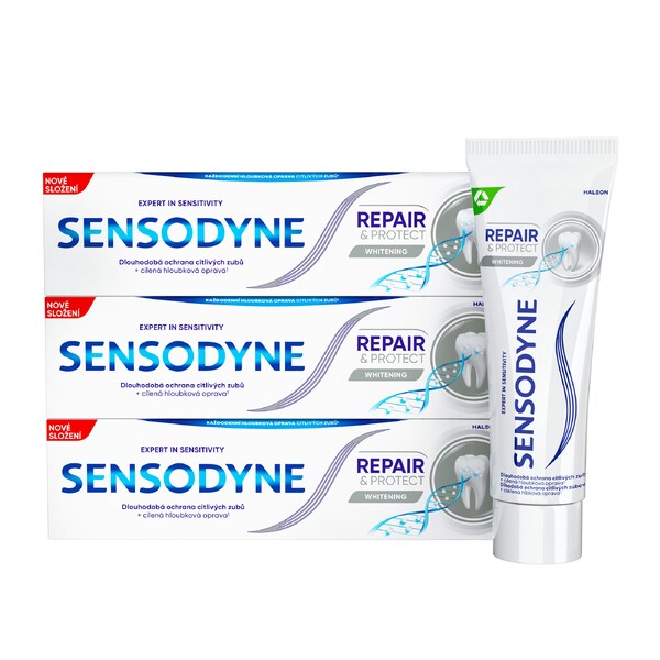 Levně Sensodyne Repair&Protect Whitening zubní pasta 3x75 ml