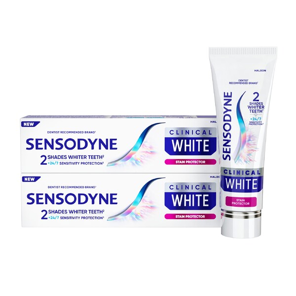 Levně Sensodyne Clinical White Stain Protector zubní pasta 2×75 ml