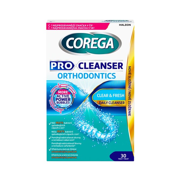 Levně Corega Pro Cleanser Orthodontics čisticí tablety 30 ks