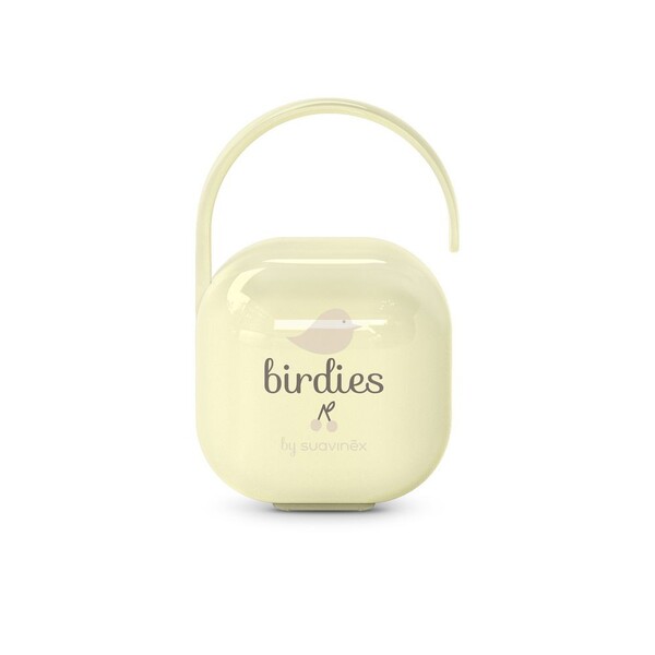 Levně Suavinex Krabička na dudlík Birdies - žlutá