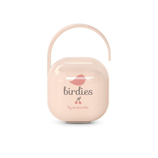 Levně Suavinex Krabička na dudlík Birdies - růžová