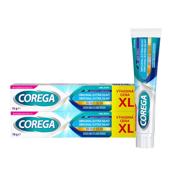Levně Corega Extra silný fixační krém 2×70 g