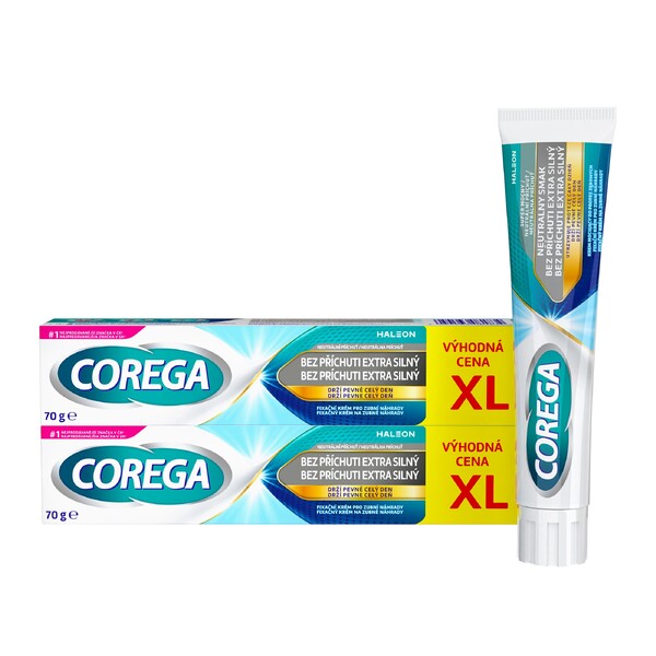 Levně Corega Extra Strong Neutral fixační krém 2x70 g