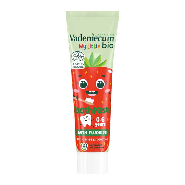 Levně Vademecum Bio My Little Strawberry 0-6 dětská zubní pasta 50 ml