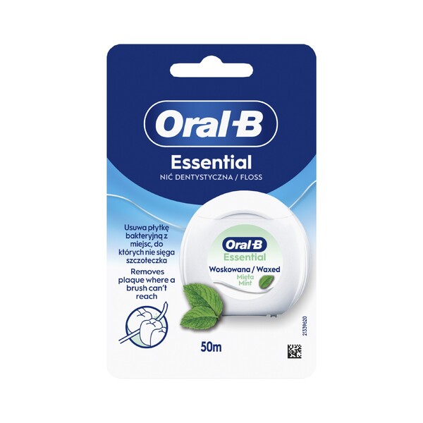 Levně Oral-B EssentialFloss Waxed Mint zubní nit 50 m