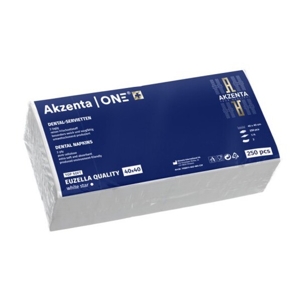 Levně Akzenta One 40×40 cm White papírové ubrousky 250 ks
