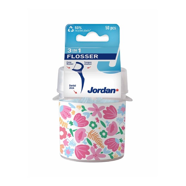 Levně Jordan Flosser 3in1 zubní nit s držákem 50 ks