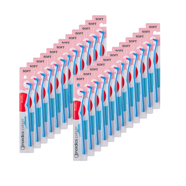Nordics Premium Single Tuft Soft Blue jednosvazkový kartáček 24 ks