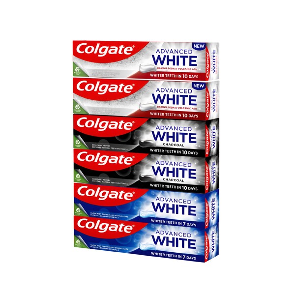 Levně Colgate Advanced White Mix bělicí zubní pasta 6×75 ml