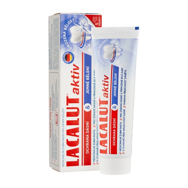Levně Lacalut Aktiv Gum Protect & Gentle Whitening zubní pasta 75 ml