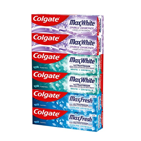 Levně Colgate Max MIX zubní pasta 6×75 ml