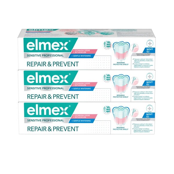Levně Elmex Sensitive Professional Repair & Prevent Gentle White zubní pasta 3×75 ml