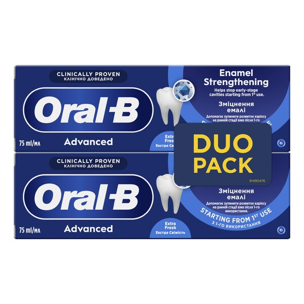 Levně Oral-B Advanced Enamel Strengthening Extra Fresh zubní pasta 2×75 ml