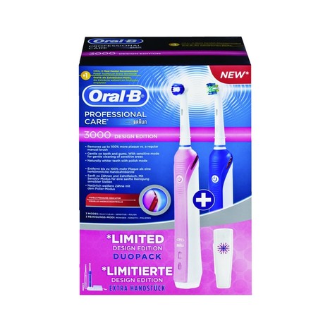 Braun Oral B Professional Care 3000 D20 PINK/BLUE zubní kartáček 1+1 tělo
