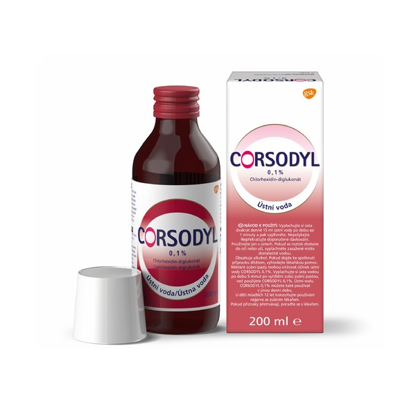 Corsodyl ústní voda 0,1% CHX 200 ml