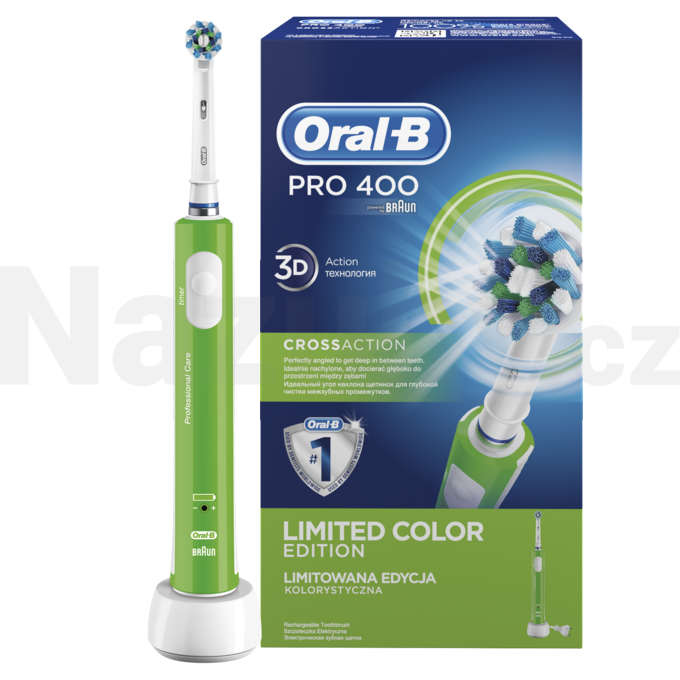 Braun Oral B PRO 400 CrossAction GREEN zubní kartáček