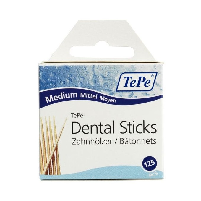 TePe Dental Sticks Medium lipová párátka s fluoridem, 125 ks