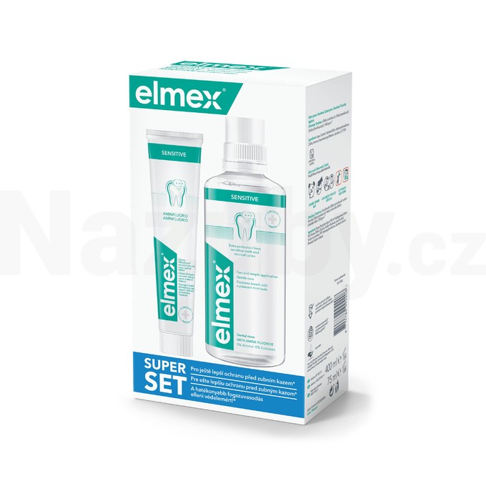Elmex Sensitive set zubní pasta 75 ml + ústní voda 400 ml