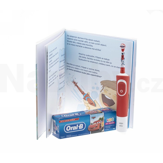 Oral-B Kids Cars zubní kartáček + zubní pasta + knížka