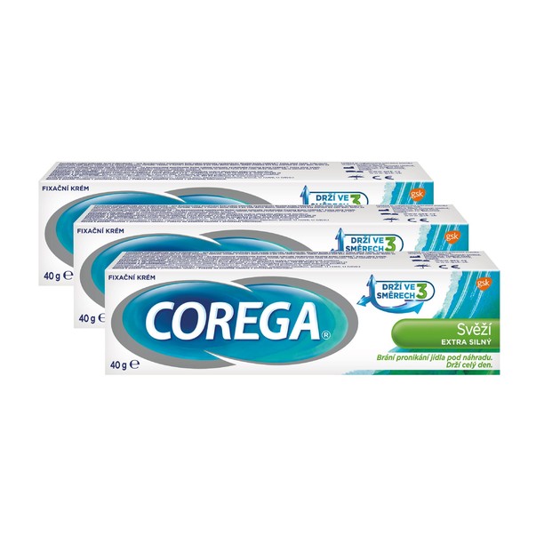 Corega Extra Strong Fresh fixační krém 3x40g