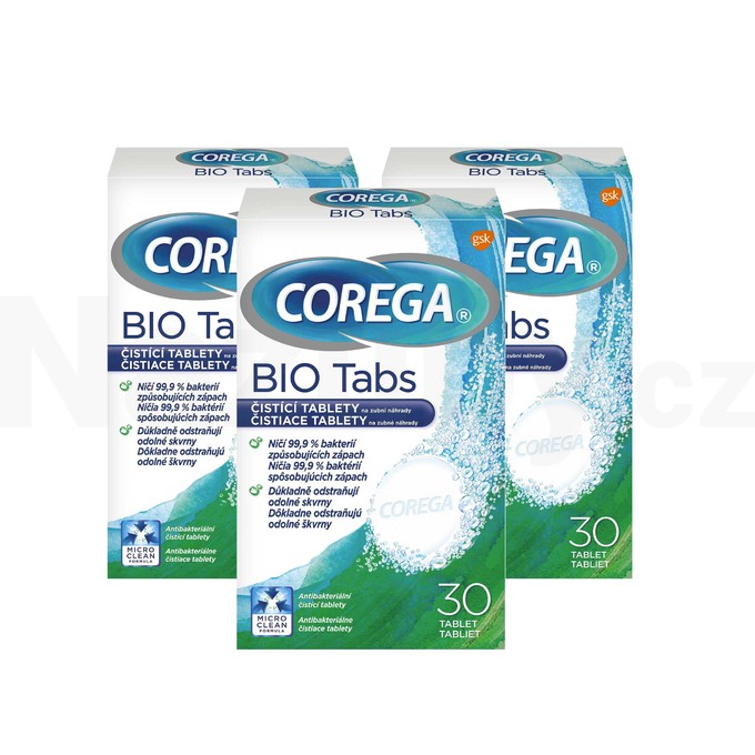 Corega Antibakteriální čisticí tablety 3×30 ks