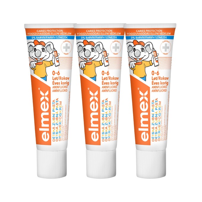 Elmex Kids 0–6 let dětská zubní pasta 3x50 ml