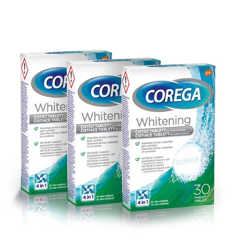 Corega Tabs Whitening čisticí tablety 3x30 ks