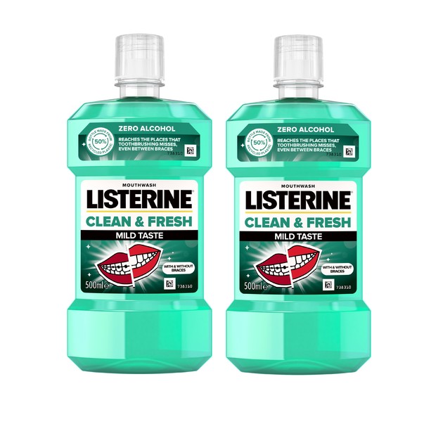 Listerine Clean & Fresh Mild Taste ústní voda 2x500 ml