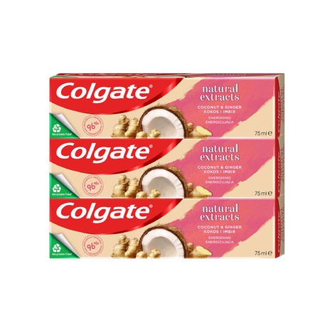 Colgate Natural Extract Coconut&Ginger zubní pasta 3x75 ml