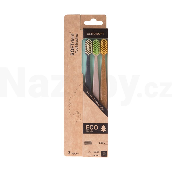 Softdent Eco Ultrasoft zubní kartáček 3 ks