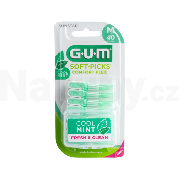 GUM Soft Picks Comfort Flex Regular/Medium Mint mezizubní kartáček 40 ks