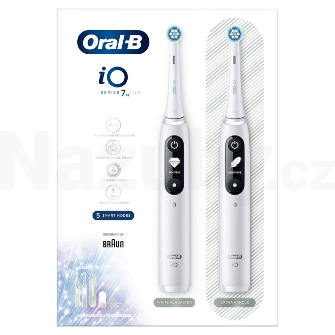 Oral-B iO Series 7 Duo White+White magnetický kartáček 2 ks