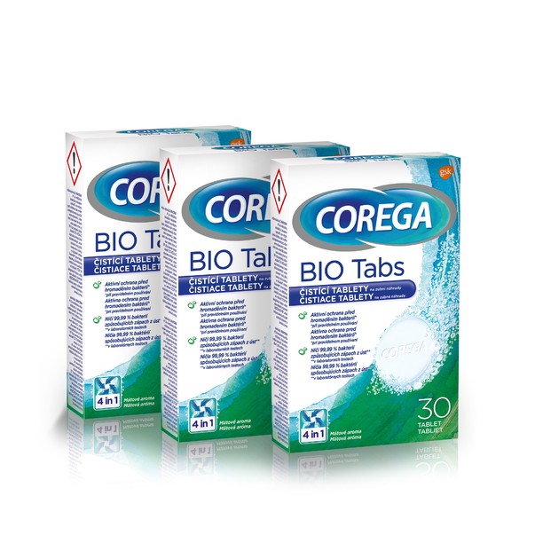 Corega Antibakteriální čisticí tablety 3x30 ks