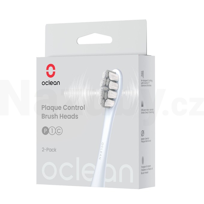 Oclean P1C9 Plaque Control Silver náhradní hlavice 2 ks