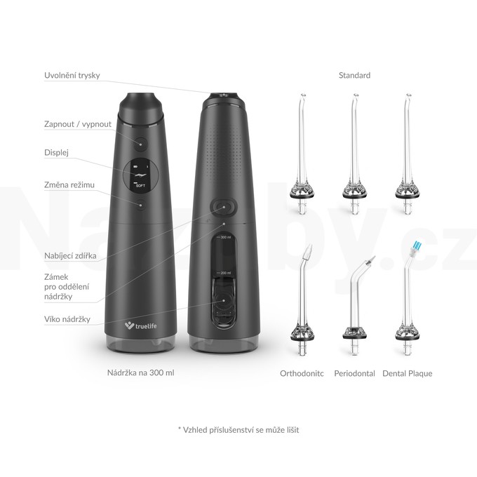 TrueLife AquaFloss Compact C300 Black ústní sprcha