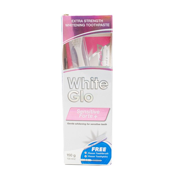 White Glo Sensitive Forte bělicí zubní pasta 100 ml + zubní kartáček