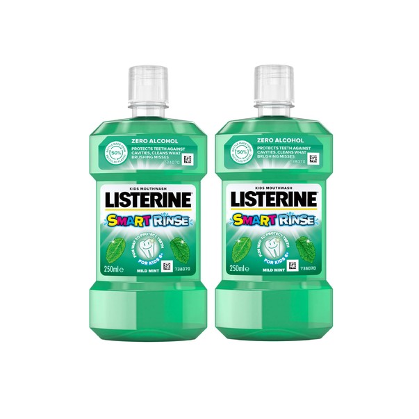 Listerine Smart Rinse Mint dětská ústní voda 2× 250 ml