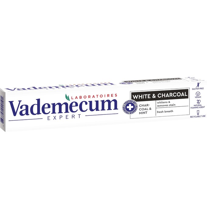 Vademecum Expert White&Charcoal zubní pasta 75 ml