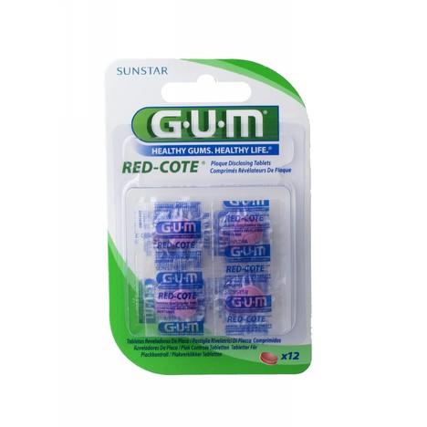 GUM Red Cote tablety pro indikaci zubního plaku 12 ks